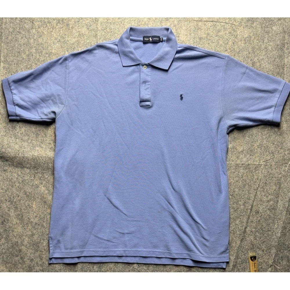 Polo by Ralph‎ Lauren Mens Light Blue Short Sleeve Polo Shirt 2XL Casual Button